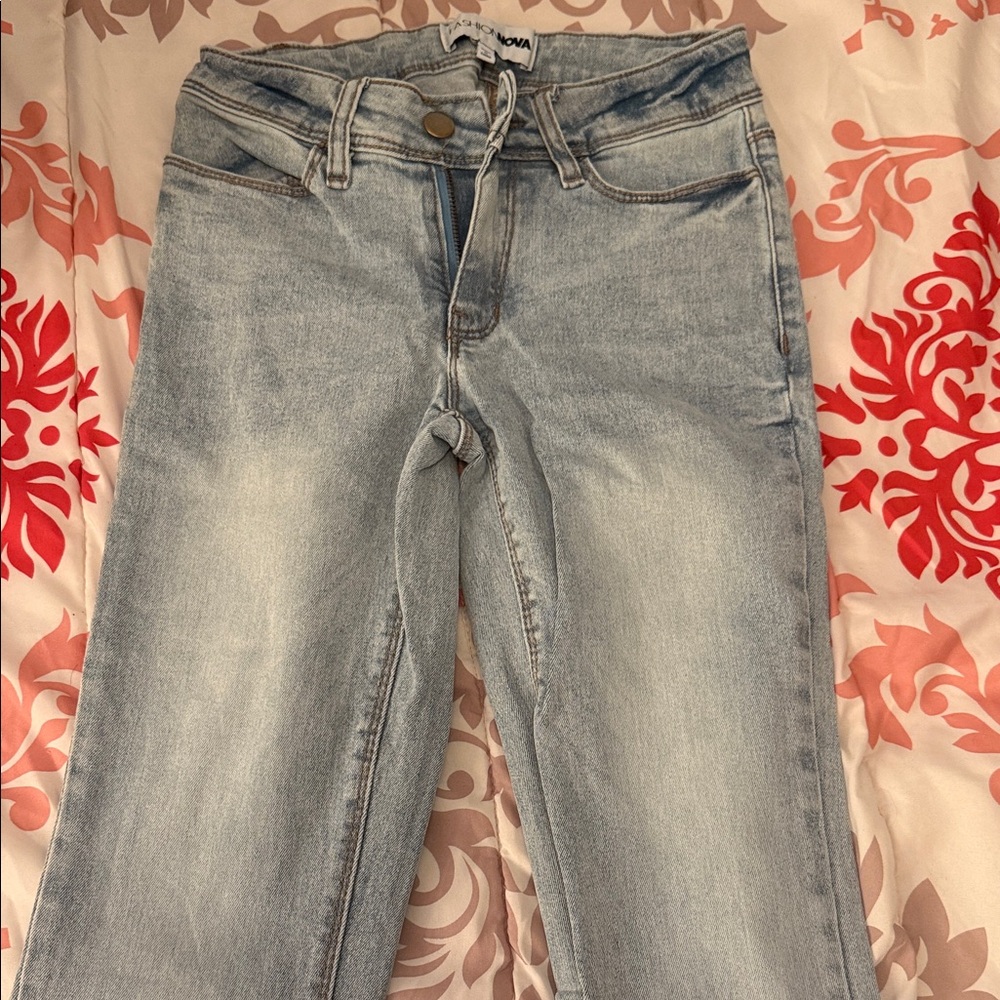 Fashion Nova Light Blue Flare Jeans